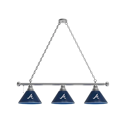 Atlanta Braves 3-Shade Billiard Light with Chrome Fixture