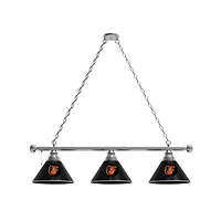 Baltimore Orioles 3-Shade Billiard Light with Chrome Fixture