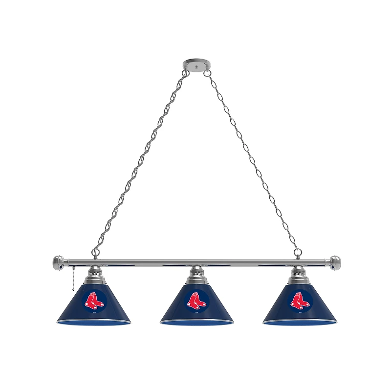 Boston Red Sox 3-Shade Billiard Light with Chrome Fixture