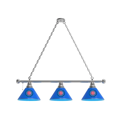 Chicago Cubs 3-Shade Billiard Light with Chrome Fixture