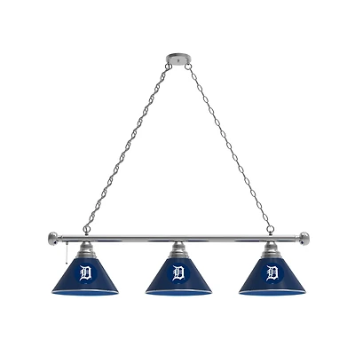 Detroit Tigers 3-Shade Billiard Light with Chrome Fixture