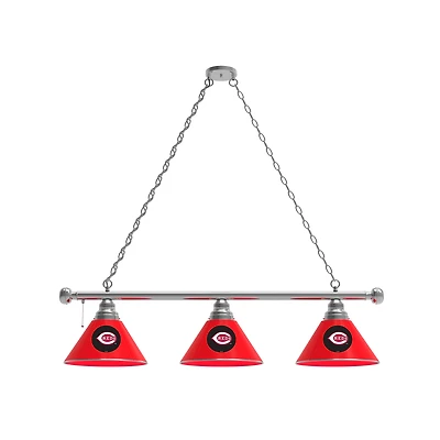 Cincinnati Reds 3-Shade Billiard Light with Chrome Fixture