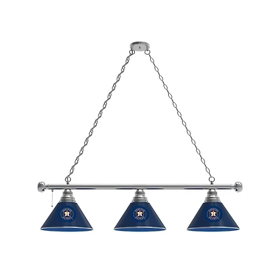 Houston Astros 3-Shade Billiard Light with Chrome Fixture