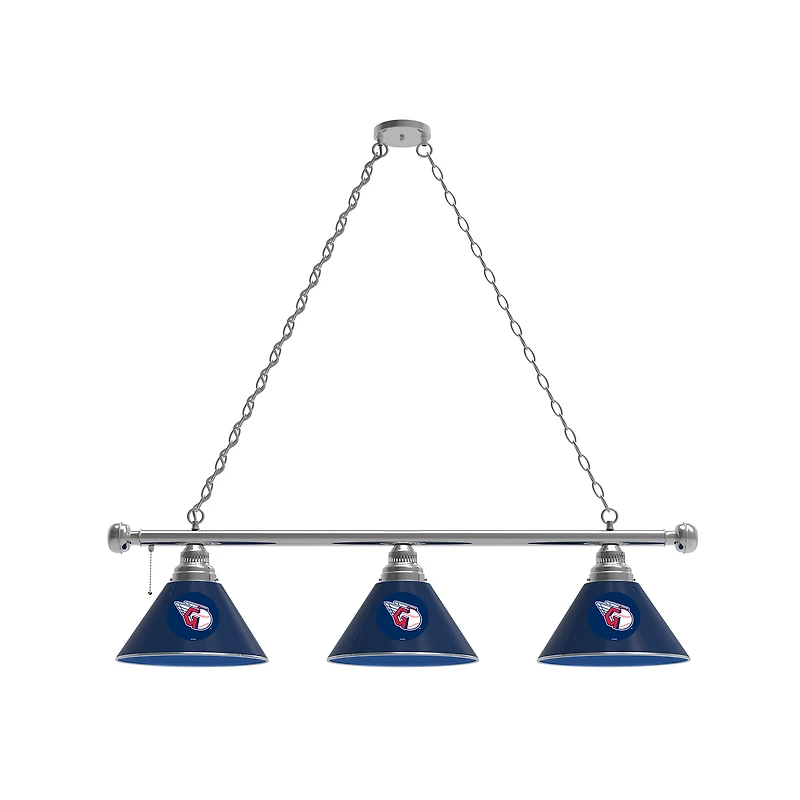 Cleveland Guardians 3-Shade Billiard Light with Chrome Fixture