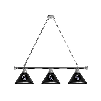 Colorado Rockies 3-Shade Billiard Light with Chrome Fixture