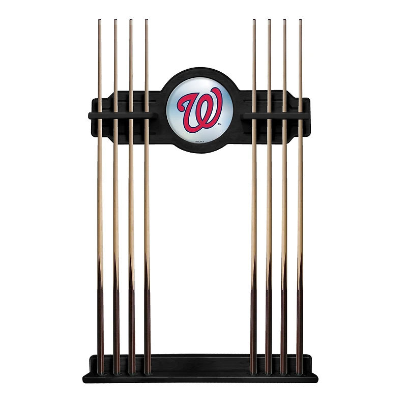 Black Washington Nationals Eight Stick Wood Pool Cue Rack