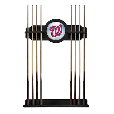 Black Washington Nationals Eight Stick Wood Pool Cue Rack