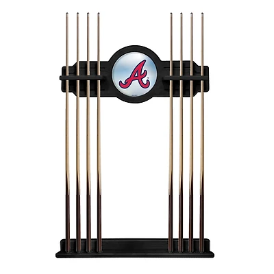 Black Atlanta Braves Eight Stick Wood Pool Cue Rack