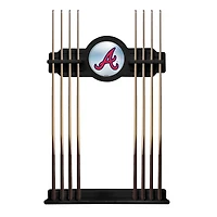 Black Atlanta Braves Eight Stick Wood Pool Cue Rack