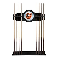 Black Baltimore Orioles Eight Stick Wood Pool Cue Rack