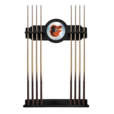 Black Baltimore Orioles Eight Stick Wood Pool Cue Rack