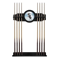 Black Chicago White Sox Eight Stick Wood Pool Cue Rack