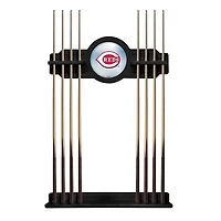 Black Cincinnati Reds Eight Stick Wood Pool Cue Rack