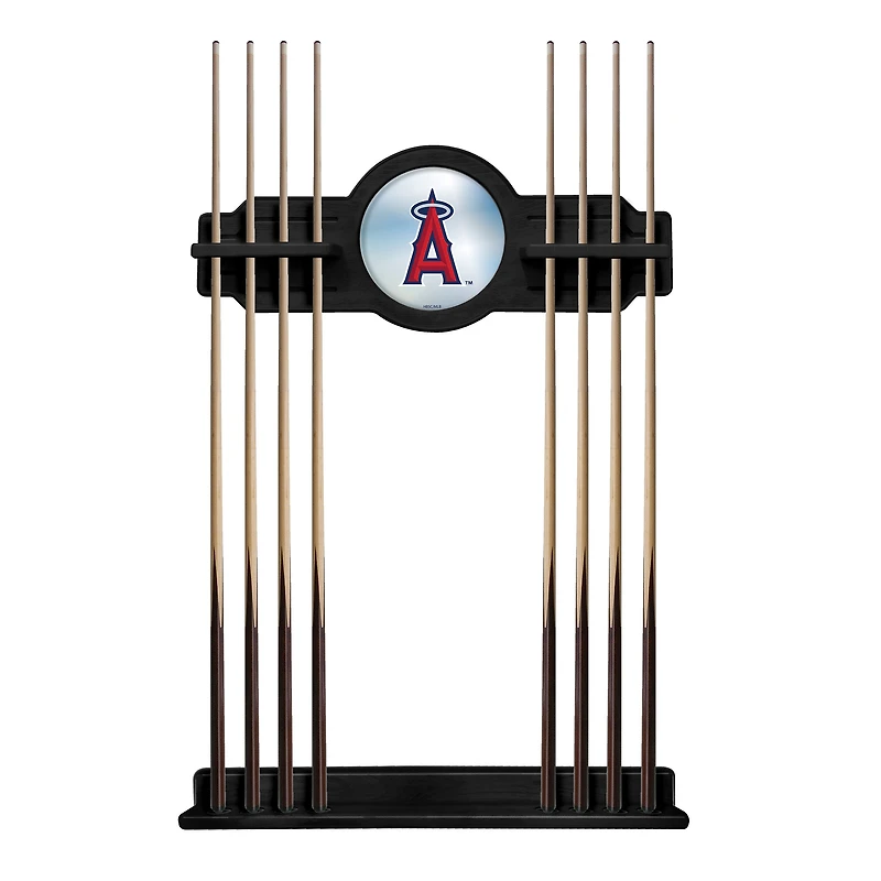 Black Los Angeles Angels Eight Stick Wood Pool Cue Rack