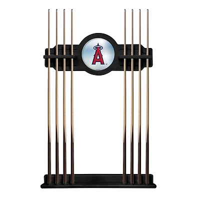Black Los Angeles Angels Eight Stick Wood Pool Cue Rack