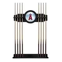Black Los Angeles Angels Eight Stick Wood Pool Cue Rack