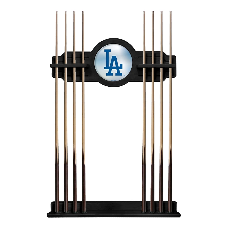 Black Los Angeles Dodgers Eight Stick Wood Pool Cue Rack