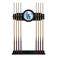 Black Los Angeles Dodgers Eight Stick Wood Pool Cue Rack