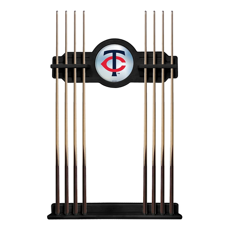 Black Minnesota Twins Eight Stick Wood Pool Cue Rack