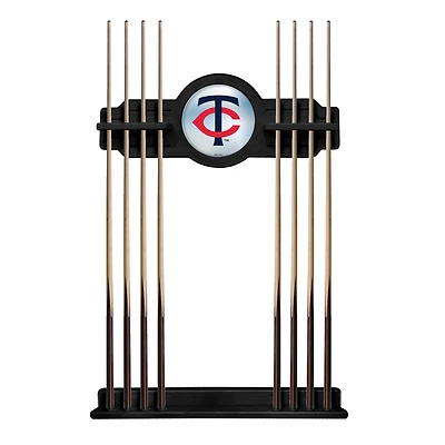 Black Minnesota Twins Eight Stick Wood Pool Cue Rack