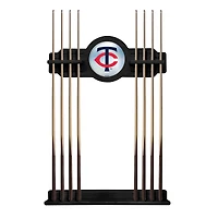Black Minnesota Twins Eight Stick Wood Pool Cue Rack