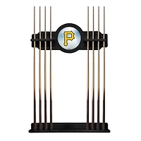 Black Pittsburgh Pirates Eight Stick Wood Pool Cue Rack