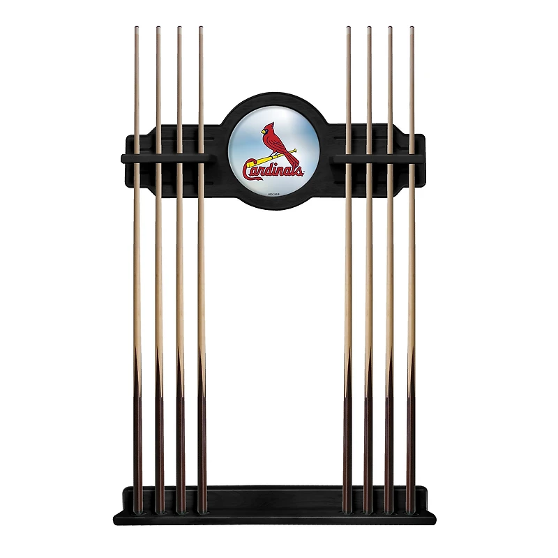 Black St. Louis Cardinals Eight Stick Wood Pool Cue Rack