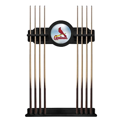 Black St. Louis Cardinals Eight Stick Wood Pool Cue Rack