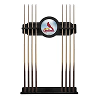 Black St. Louis Cardinals Eight Stick Wood Pool Cue Rack
