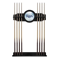 Black Tampa Bay Rays Eight Stick Wood Pool Cue Rack