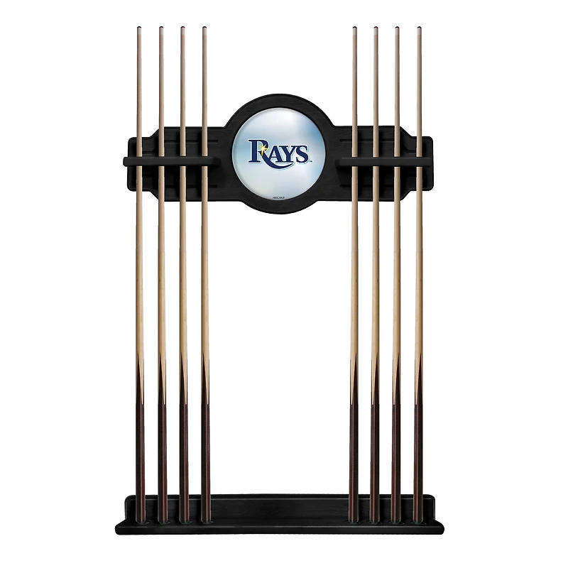 Black Tampa Bay Rays Eight Stick Wood Pool Cue Rack