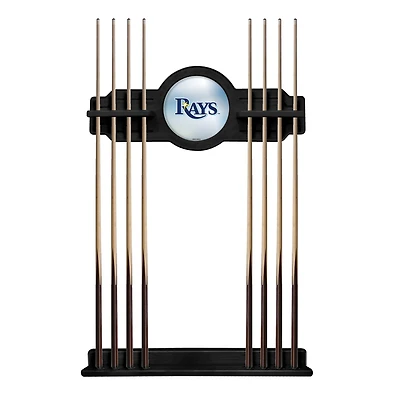 Black Tampa Bay Rays Eight Stick Wood Pool Cue Rack