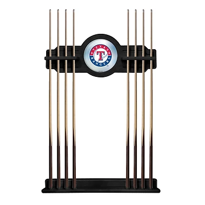 Black Texas Rangers Eight Stick Wood Pool Cue Rack