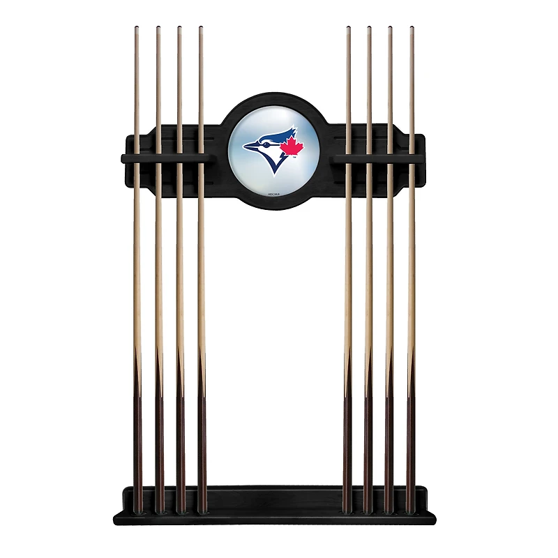 Black Toronto Blue Jays Eight Stick Wood Pool Cue Rack