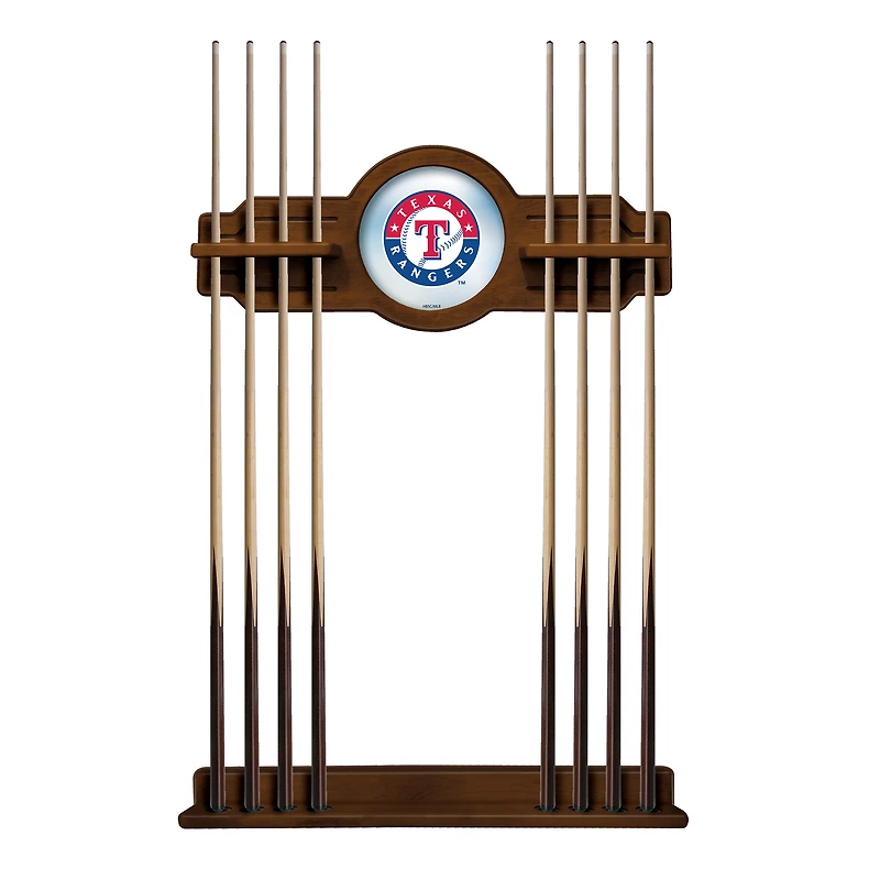 Chardonnay Texas Rangers Eight Stick Wood Pool Cue Rack
