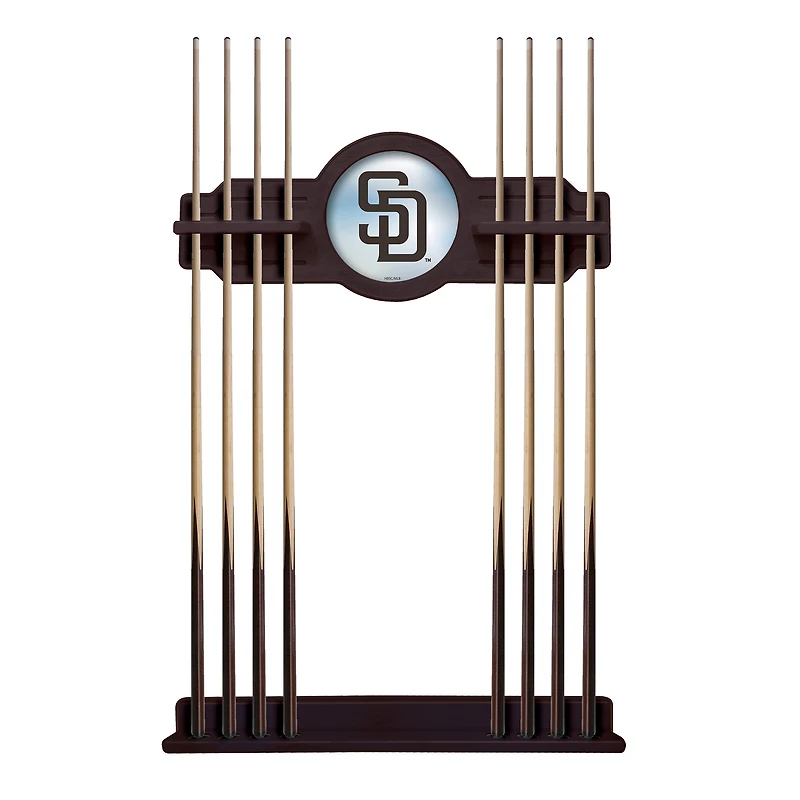 English Tudor San Diego Padres Eight Stick Wood Pool Cue Rack