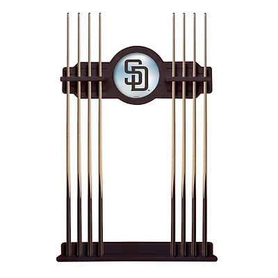 English Tudor San Diego Padres Eight Stick Wood Pool Cue Rack
