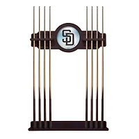 English Tudor San Diego Padres Eight Stick Wood Pool Cue Rack