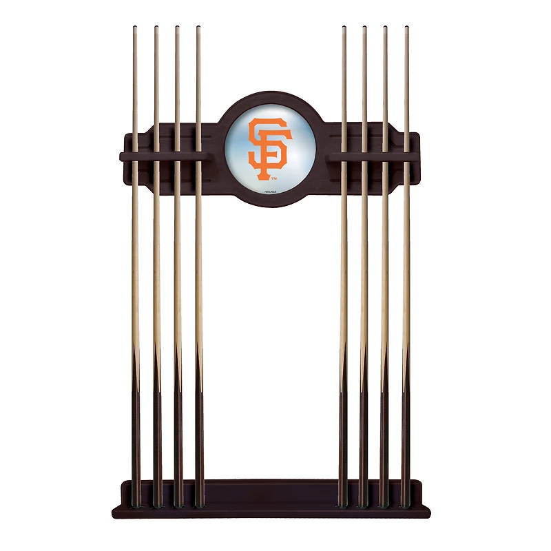 English Tudor San Francisco Giants Eight Stick Wood Pool Cue Rack