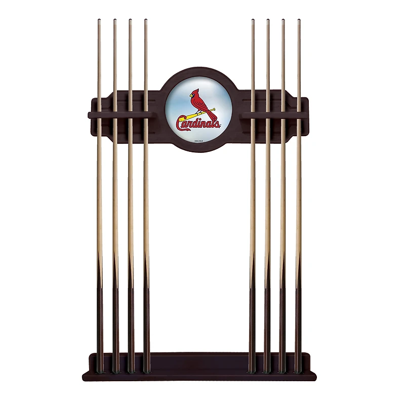 English Tudor St. Louis Cardinals Eight Stick Wood Pool Cue Rack