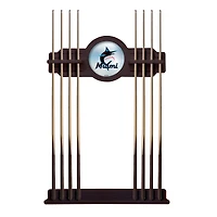 English Tudor Miami Marlins Eight Stick Wood Pool Cue Rack