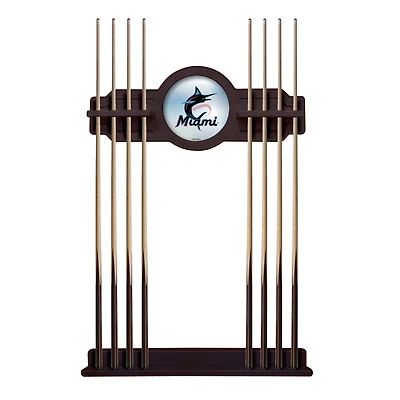 English Tudor Miami Marlins Eight Stick Wood Pool Cue Rack