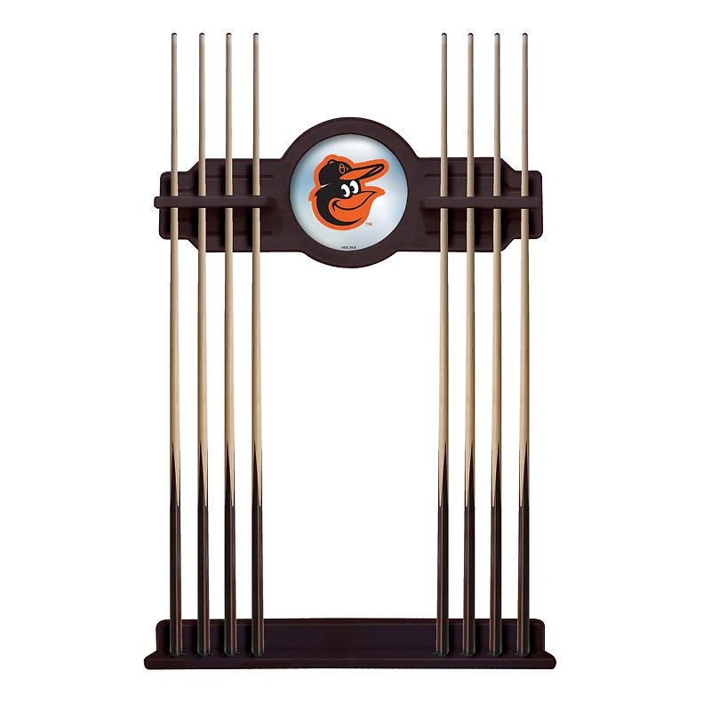 English Tudor Baltimore Orioles Eight Stick Wood Pool Cue Rack