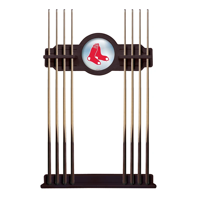 English Tudor Boston Red Sox Eight Stick Wood Pool Cue Rack