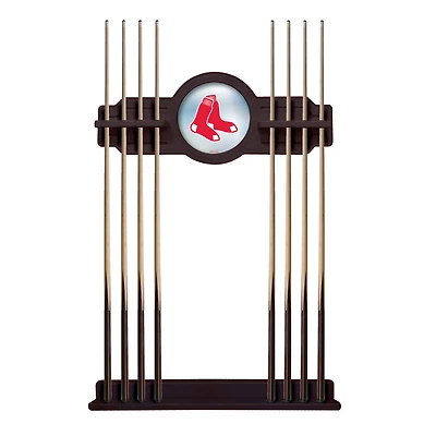 English Tudor Boston Red Sox Eight Stick Wood Pool Cue Rack