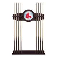 English Tudor Boston Red Sox Eight Stick Wood Pool Cue Rack