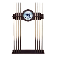 English Tudor New York Yankees Eight Stick Wood Pool Cue Rack