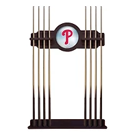 English Tudor Philadelphia Phillies Eight Stick Wood Pool Cue Rack