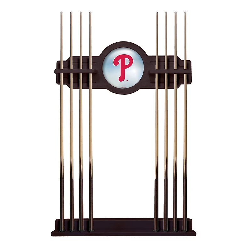 English Tudor Philadelphia Phillies Eight Stick Wood Pool Cue Rack