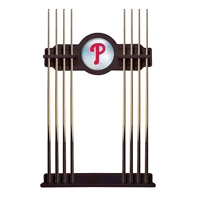 English Tudor Philadelphia Phillies Eight Stick Wood Pool Cue Rack